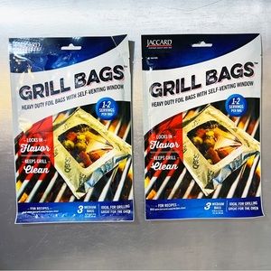 Jaccard Foil Grill & Oven Bags with Self-Venting Window Medium 2 Packs of 3